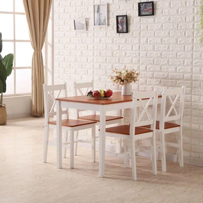 The Range WestWood Solid Wooden Dining Table and 4 Chairs Set - Honey