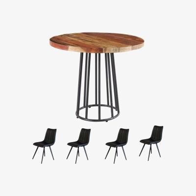The Range Reclaimed Boat Wooden Small Square Dining Table Set With 4 Chairs - Multicolour
