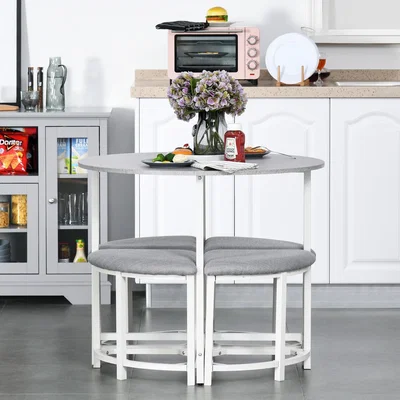 The Range Modern Round Dining Table Set - Grey