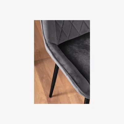 The Range Novara 100cm Gold Round Dining Table and 4 Pesaro Black Leg Chairs - Grey