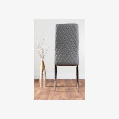 The Range Sorrento 4 White Dining Table  4 Milan Chairs Set - Grey