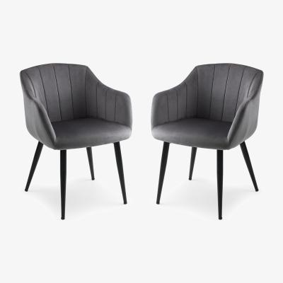 The Range Piero Square Table and 2 Hobart Chairs Set - Black