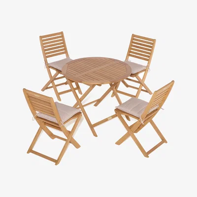 The Range Rowlinson Ashdown Folding Round Dining Set - Natural
