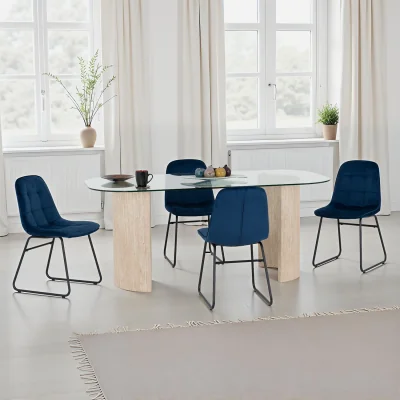 The Range Modena Dining Set with Lukas Chairs - Blue