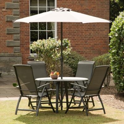 The Range Suntime Havana 1.2m Painted Reclining Dining Set - Charcoal