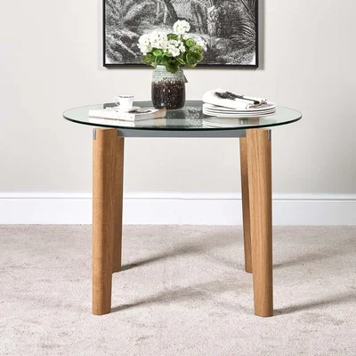 The Range Lutina 100cm Glass Dining Table  4 Ripley Dining Chairs - Teal