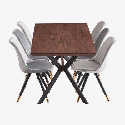 The Range Sofia Blaze LUX Dining Set with an Extendable Table and 6 Chairs - Light Grey