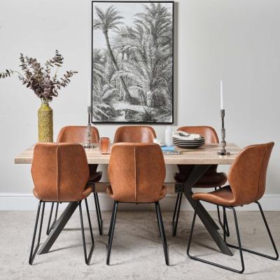 The Range Kamala 180cm Dining Table  6 Callum Dining Chairs - Light Brown