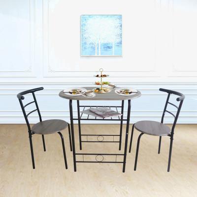 The Range WestWood Compact Dining Table 2 Chairs Set - Black