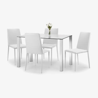 The Range Enzo Dining Table and Jazz Chairs Set - White