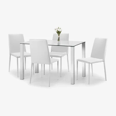 The Range Enzo Dining Table and Jazz Chairs Set - White