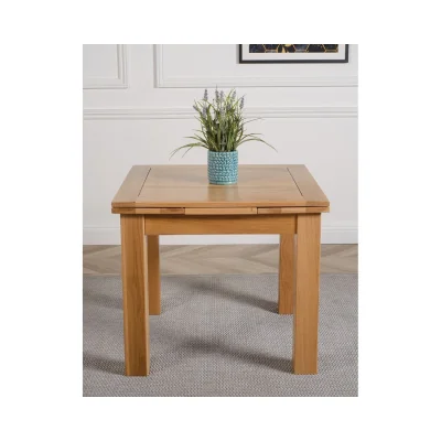 The Range Richmond 90-150cm Oak Extending Dining Table and 4 Berkeley Leather Chairs - Brown