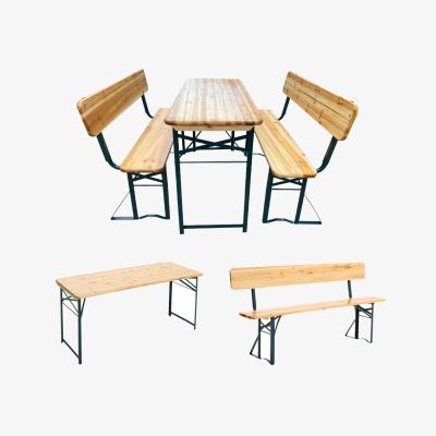 The Range Sturdy Wooden Picnic Table and Bench Set - Brown