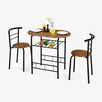 The Range 3 Piece Dining Set - Brown