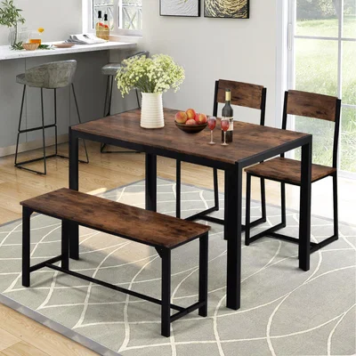 The Range Retro Kitchen Dining Table Set  - Brown