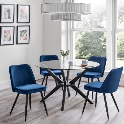 The Range Hayden Dining Table and Burgess Chairs Set - Grey