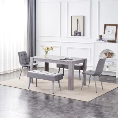 The Range Arrow Dining Table with 2 Chairs and 2 Benches - Grey
