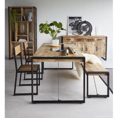 The Range Upcycled Industrial Vintage Mintis Dining Table Set - Light Wood