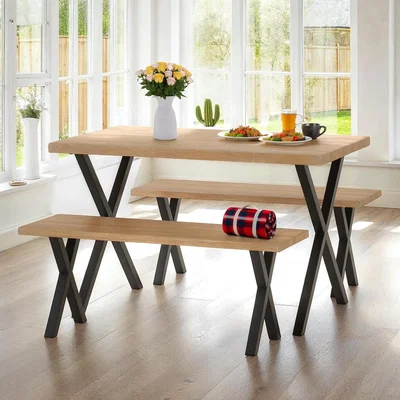 The Range Buxton Dining Bench Set - Light Oak Effect