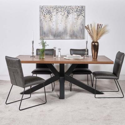 The Range Soho Dining Table 200cm  4 Hardy Dining Chairs - Grey