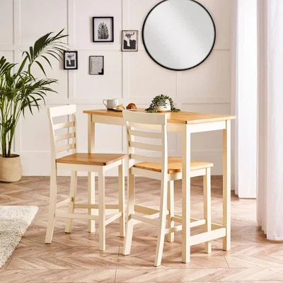 The Range Rye Bar Table Set Oak Cream - Oak