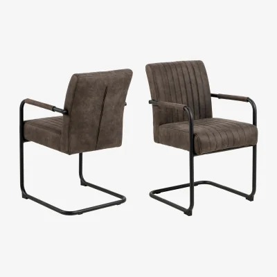 The Range Wyld Haus Rome Round Dining Set - Wild Oak-Effect Table with 4 Anthracite Fabric Chairs - Natural and Grey