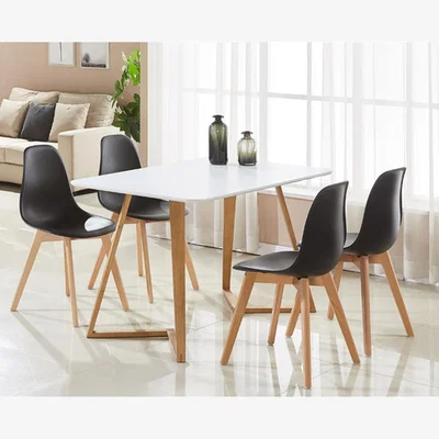 The Range Rico Dallas Dining Set Includes a Table and 4 Chairs - Black