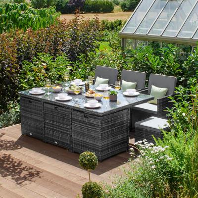 The Range Nova Six Seater Rectangular Cube Dining Set - Grey