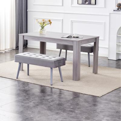 The Range Arrow Dining Table with 2 Benches Set - Grey