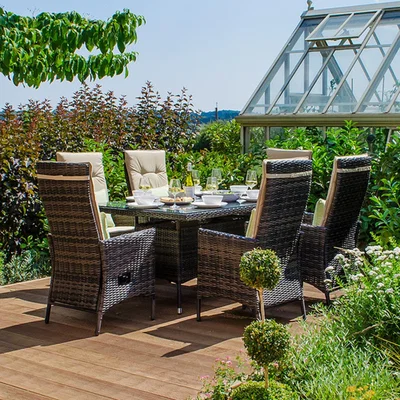 The Range Nova Ruxley Six Seater Rectangular Dining Set - Brown