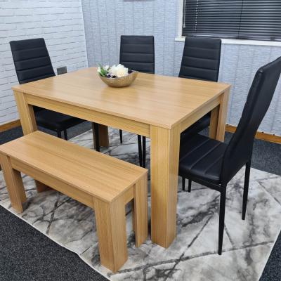 The Range Dining Table With 4 Chairs and 1 Bench Kitchen Dining Set  - Oak Effect