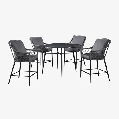 The Range Paradise 5 Piece Bar Dining Set - Grey
