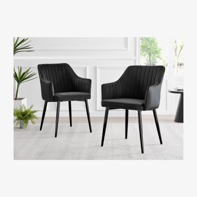 The Range Palma Black Semi Gloss Round Dining Table and 4 Calla Black Leg Chairs - Black