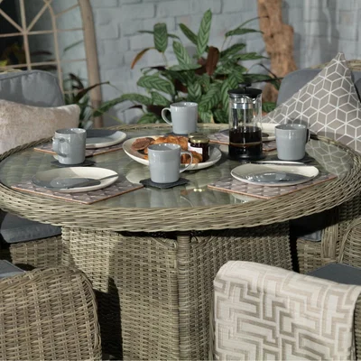 The Range WENTWORTH 4 Seater Round Imperial Dining Set  - Neutral