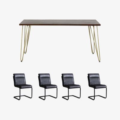 The Range Dallas Dark Mango Wooden Rectangular Dining Table Set With 4 Chairs - Dark Wood