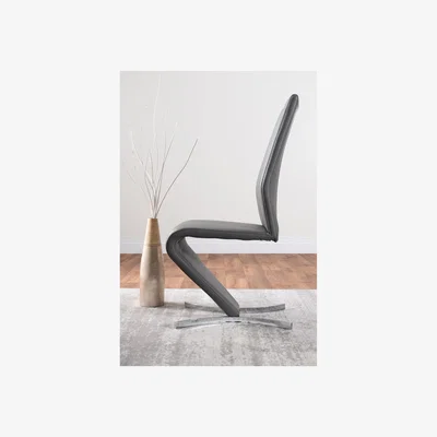 The Range Novara White Marble Effect Dining Table 4 Willow Chairs - Grey