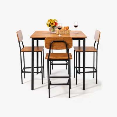 The Range Industrial Space Saving Kitchen Dining Table Set - Brown