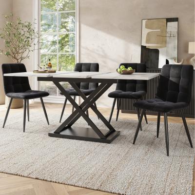 The Range Extendable dining table set for 4 people - White