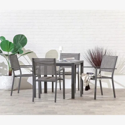 The Range Adrano 5Pc Square Dining Set - Grey