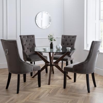 The Range Chelsea 120cm Table and Veneto Chairs Set - Grey