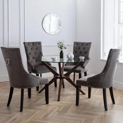 The Range Chelsea 120cm Table and Veneto Chairs Set - Grey