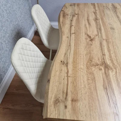 The Range Kosy Koala Dining Table Set with 4 Cream Dining Chairs Modern Kitchen Furniture - Brown