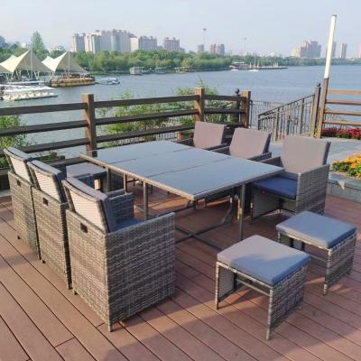 The Range Oseasons Cube KD Rattan 6-12 Seat Dining Set - Grey