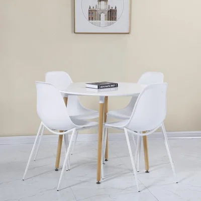 The Range Lindon Dining Set  - White Natural Oak