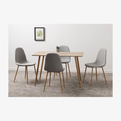 The Range Barley Dining Set - Oak Veneer and Grey Fabric