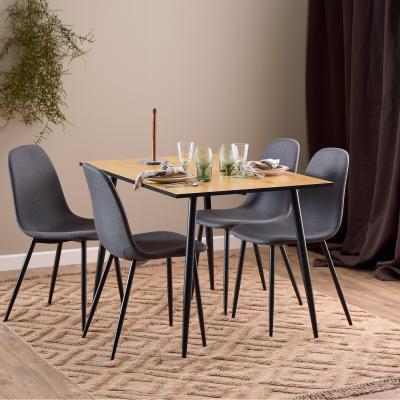 The Range Wilma Dining Table and Celia Chair Set - Light Grey
