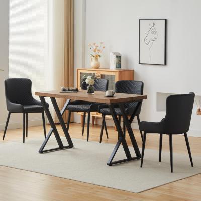 The Range 5 Piece Industrial Style Dining Set with Oak Effect Table Top - Oak