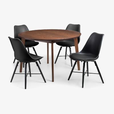 The Range Farringdon Table and Kari Chairs Set - Black
