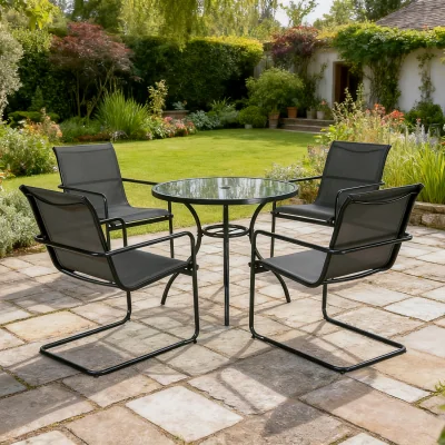 The Range Bromley Dining Table and Chair Set - Black
