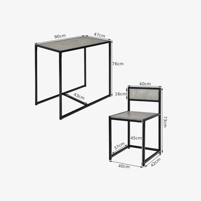 The Range Costway 3 Piece Dining Set-Grey - Grey